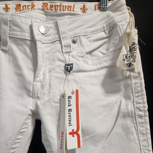 Rock Revival Skinny ANABELA WHITE JEANS NWOT size 29 - Picture 1 of 7